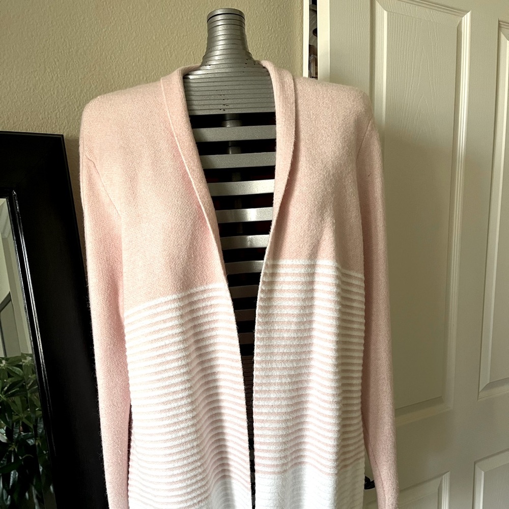 Elegant Pink and White Women's Sweater